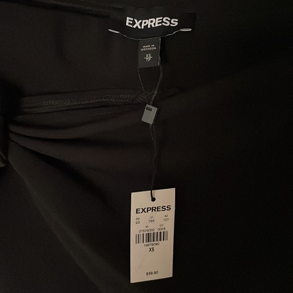 Express High Waisted Tie Front Wrap Black Skort - Picture 5 of 5